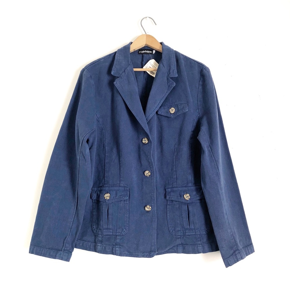Vntg Hemp Utility Jacket Blue Button Up | Pockets